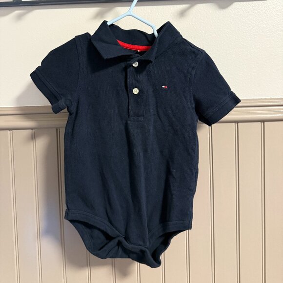 Tommy Hilfiger Short-Sleeve Onesie| 18M | Blue Polo - Picture 1 of 2